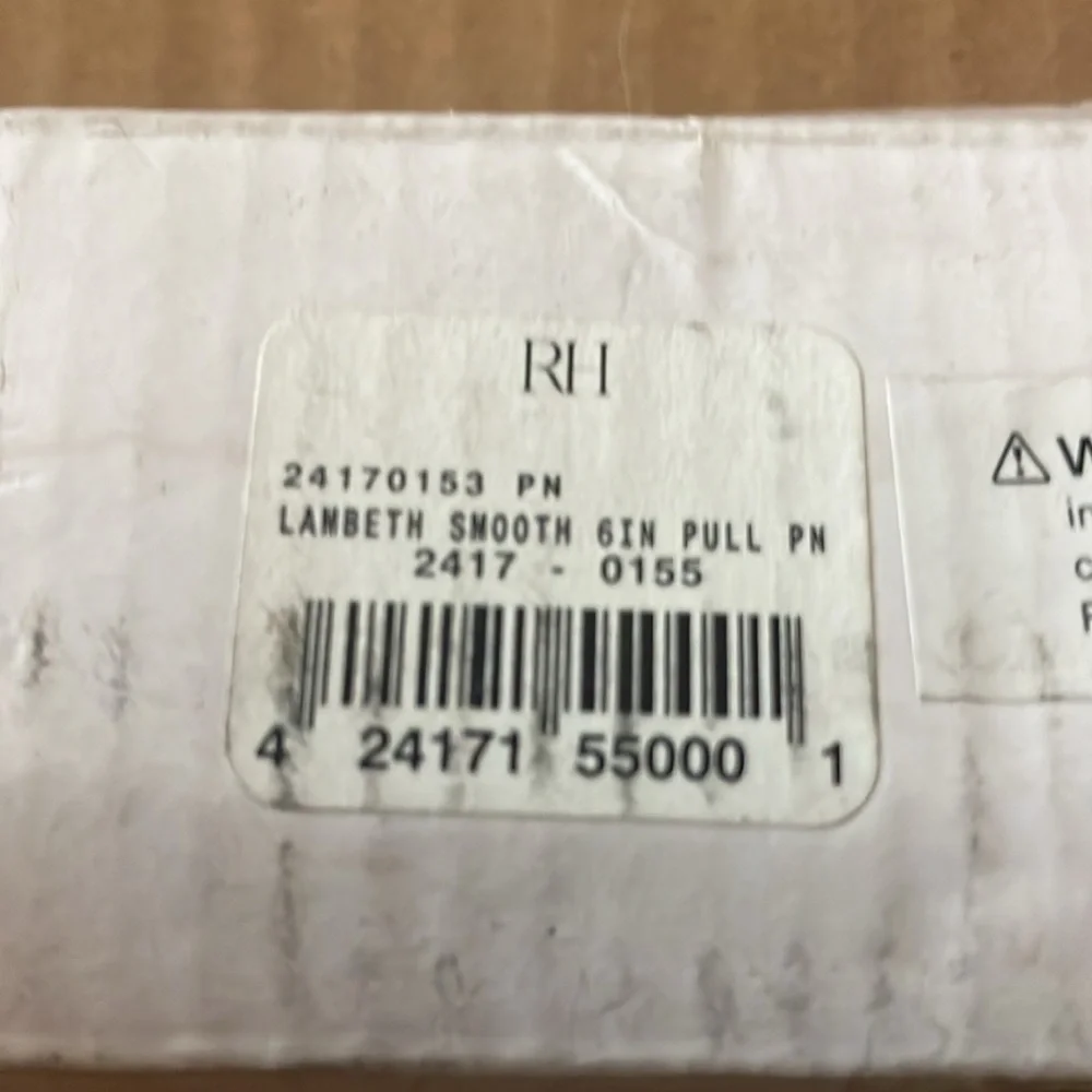 Restoration Hardware LAMBETH SMOOTH PULL 6” Polished Nickel